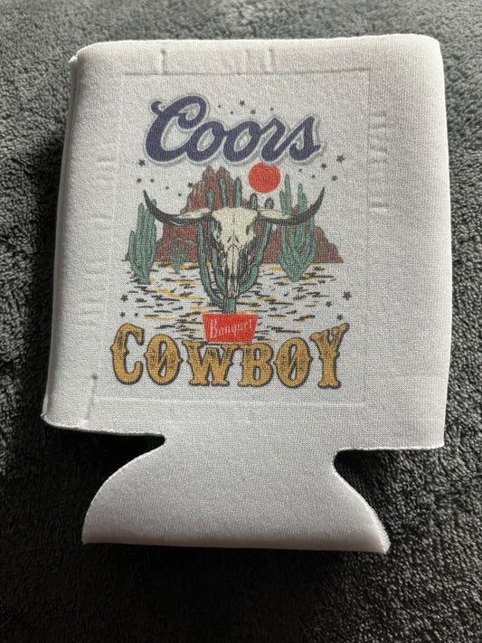 Coors Cowboy Bull Skull Koozie