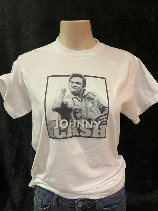 Johnny Cash Middle Finger Graphic T-shirt